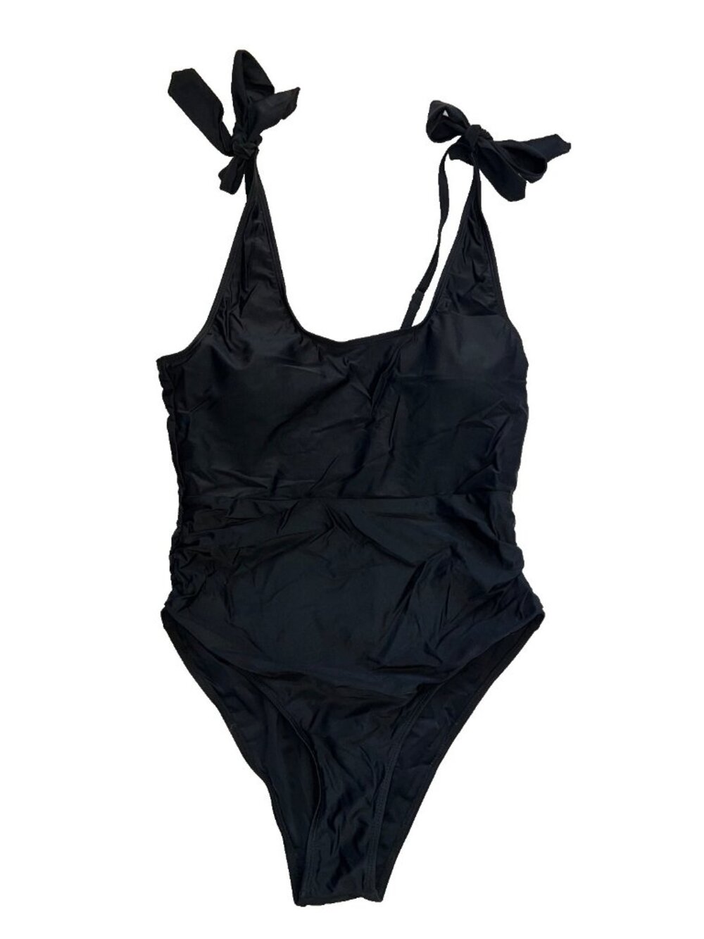 NWT Jollkichay Black One Piece Swim Suit Bow Shoulder Tie Women’s Plus Size XL